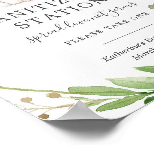 Onderteken van Elephant Baby shower Sanitizing Sta Poster (Hoek)