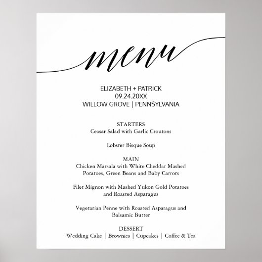 Onderteken van het Elegant Black Calligraphy Weddi Poster (Voorkant)