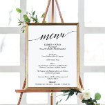 Onderteken van het Elegant Black Calligraphy Weddi Poster<br><div class="desc">Dit simpele zwarte kalligrafiemensenmenbord is perfect voor een eenvoudige bruiloft. Het neutrale ontwerp is voorzien van een minimalistisch poster met romantische en grillige typografie. Pas het teken aan met uw menuopties,  namen,  trouwdatum en locatie.</div>