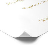 Onderteken van het Elegant Gold Calligraphy Weddin Poster (Hoek)