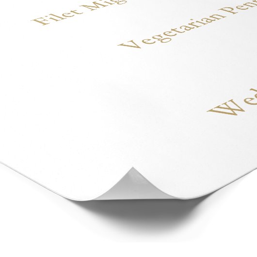 Onderteken van het Elegant Gold Calligraphy Weddin Poster (Hoek)