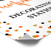 Onderteken van het pompoendecorceringsstation voor poster (Hoek)