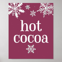 Onderteken van hete cacao-sneeuwflake poster