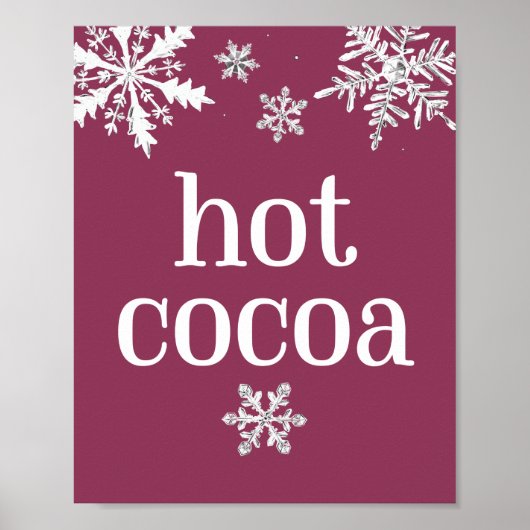 Onderteken van hete cacao-sneeuwflake poster (Voorkant)