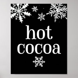 Onderteken van hete cacao-sneeuwflake poster