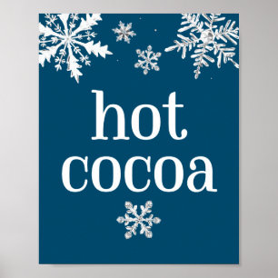 Onderteken van hete cacao-sneeuwflake poster