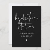 Onderteken van JOVI Black Modern Minimal Hydration Kaart (Voorkant)