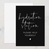 Onderteken van JOVI Black Modern Minimal Hydration Kaart (Voorkant / Achterkant)