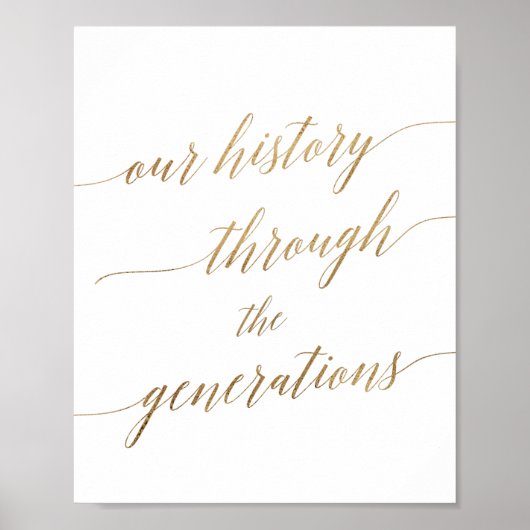 Onderteken voor Elegant Gold Calligraphy Generatio Poster (Voorkant)