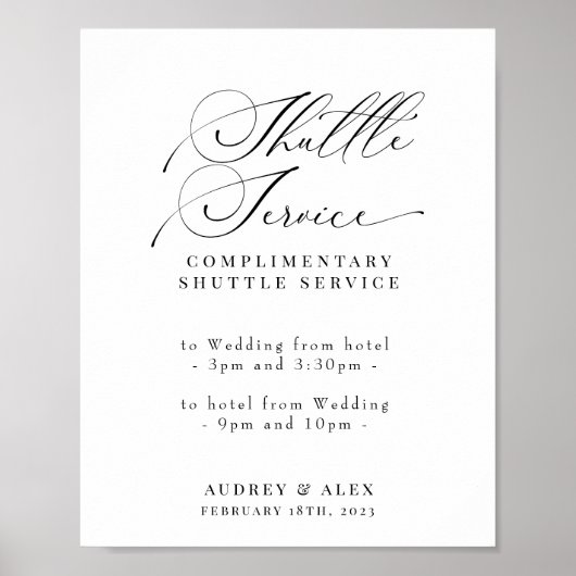Onderteken voor huwelijkshuttle Service Modern Ele Poster (Voorkant)