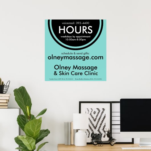 Onderteken voor kleine kantooruren poster (Thuiskantoor)