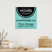 Onderteken voor kleine kantooruren poster (Keuken)