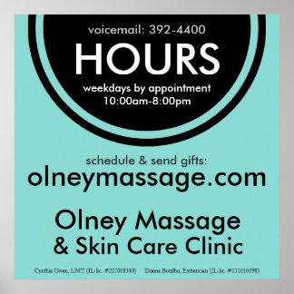 Onderteken voor kleine kantooruren poster