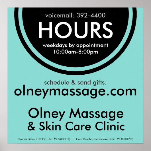 Onderteken voor kleine kantooruren poster (Voorkant)