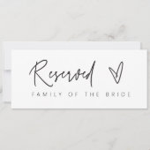 Ondertekenaar voor gereserveerde weduwentafel-teke kaart (Voorkant)