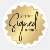 Ondertekend door Author Edition Book Launch Gold B Ronde Sticker (Voorkant)