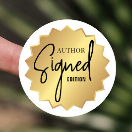 Ondertekend door Author Edition Book Launch Gold B Ronde Sticker