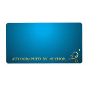 Ondertekend door Author Gold on Blue Etiket (Voorkant)