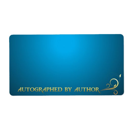 Ondertekend door Author Gold on Blue Etiket (Voorkant)