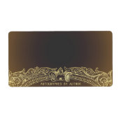 Ondertekend door Author Gold op Brown Etiket (Voorkant)