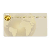 Ondertekend door Author Gold World Etiket (Voorkant)