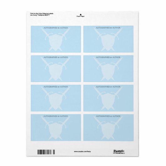 Ondertekend door Author Sword and Shield Etiket (Full Sheet)
