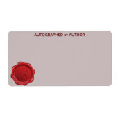 Ondertekend door Author Wax Seal A Etiket (Voorkant)