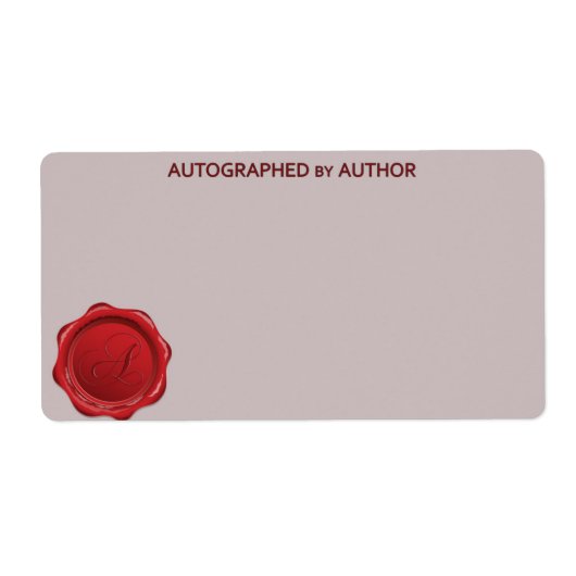 Ondertekend door Author Wax Seal A Etiket (Voorkant)