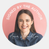 Ondertekend door de auteur Boek Ondertekening Stic Ronde Sticker (Voorkant)