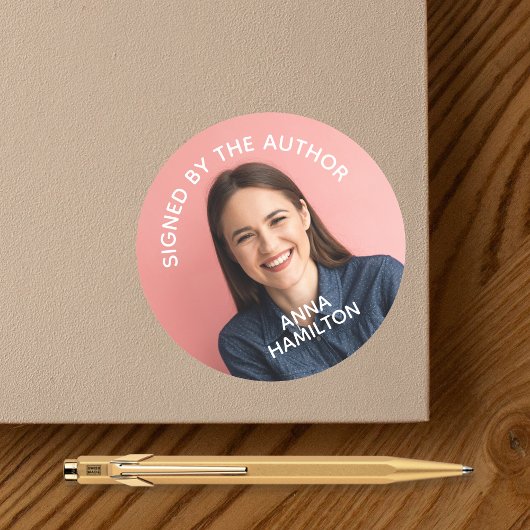 Ondertekend door de auteur Boek Ondertekening Stic Ronde Sticker