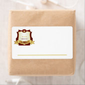 Ondertekend door de Auteur Bookplate, Red Gold Etiket (Insitu)