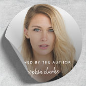 Ondertekend door de auteur | Foto Modern Book Sign Ronde Sticker