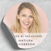 Ondertekend door de auteur | Foto Modern Book Sign Ronde Sticker