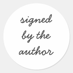 ondertekend door de auteur ronde sticker
