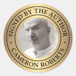 Ondertekend door de gouden gradiënt van de auteur  ronde sticker