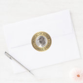 Ondertekend door de gouden gradiënt van de auteur  ronde sticker (Envelop)