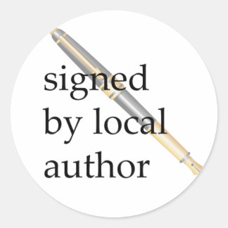 Ondertekend door de lokale auteur ronde sticker