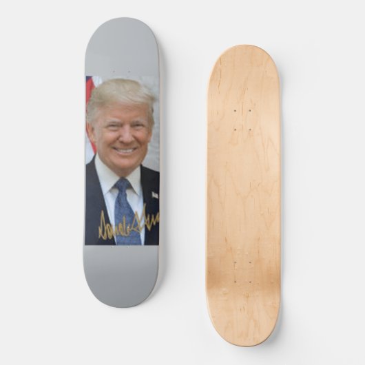 ONDERTEKEND DOOR DONALD TRUMP PERSOONLIJK SKATEBOARD (Voorkant)
