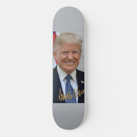 ONDERTEKEND DOOR DONALD TRUMP PERSOONLIJK SKATEBOARD (Voorkant)