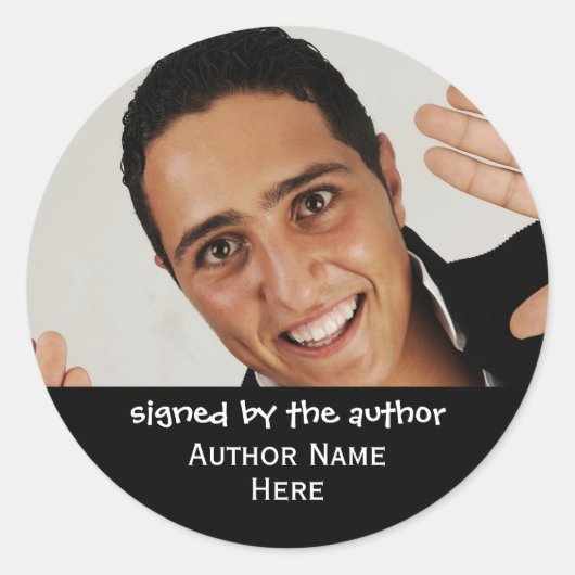 Ondertekend door het Auteur Fotoboek Ronde Sticker (Voorkant)