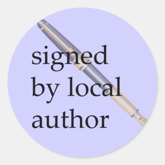 Ondertekend door lokale auteur ronde sticker (Voorkant)