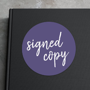Ondertekend exemplaar Auteur Blauw Boek Boek Han Ronde Sticker