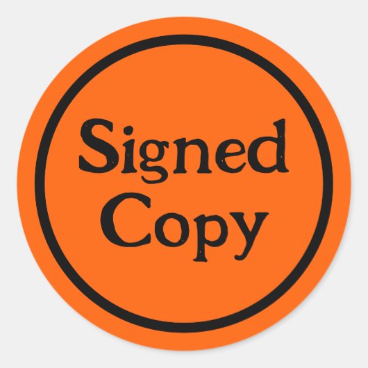 Ondertekend exemplaar auteur handtekening promotio ronde sticker (Voorkant)