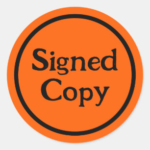 Ondertekend exemplaar auteur handtekening promotio ronde sticker