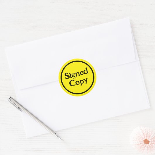 Ondertekend exemplaar auteur handtekening promotio ronde sticker (Envelop)