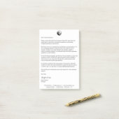 Ondertekende Briefhoofd | Post-it Notes Logo Merkg (Op bureau)
