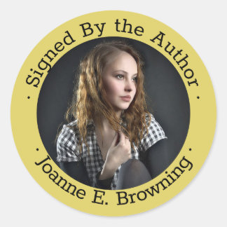 Ondertekende kopie Auteur Boek Ondertekenaar Schri Ronde Sticker