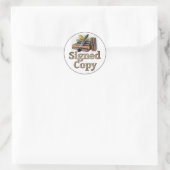 Ondertekende kopie boeken en Quill 2 Ronde Sticker (Tas)