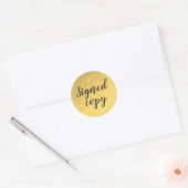 Ondertekende kopie Faux Gold Foil Writer Ronde Sticker (Envelop)