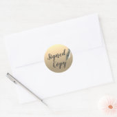 Ondertekende kopie Gold Writer Ronde Sticker (Envelop)